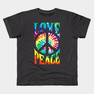 Peace Sign Love 60S 70S Tie Dye Hippie Costume Kids T-Shirt